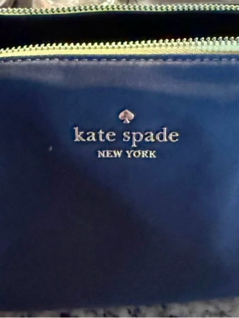 *NEW* Kate Spade ♠️ New York Navy blue & neon yellow makeup